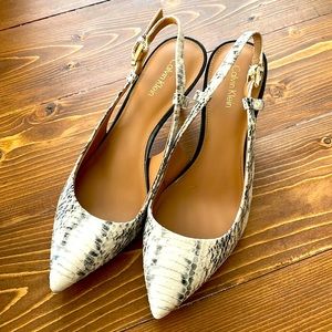 Calvin Klein snakeskin kitten heels